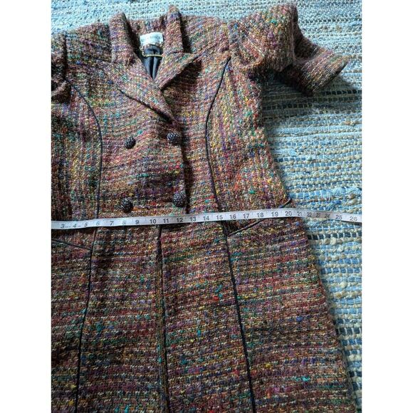 Lily & Taylor Designer Tweed Double Breasted Long Line Coat 18 Wool Crystal - Picture 4 of 11